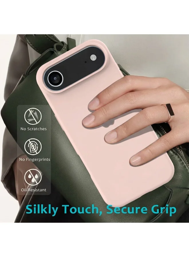 Mobcos Mobcos iPhone 17 Air Pink Elite Logo Premium Silicone Magnetic Wireless Charging Case for iPhone | Silky Soft Touch | Military-Grade Shockproof Protection | Strong Magnetic Compatibility | Luxury Slim Cover