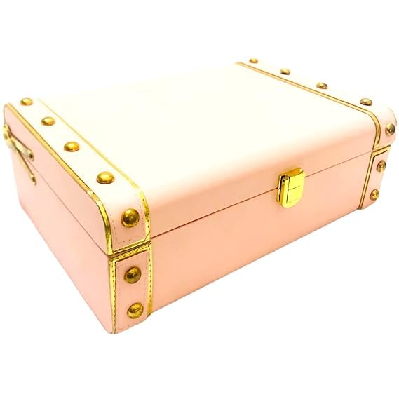 RED APPEL RED APPEL Trunk Box for Gifting Purpose MDF Hamper Box Gift Hampers Empty Box Anniversary Gift Corporate Gifting Baby Shower Gifting Return Gifts Luxury Box PINK  - Image 2