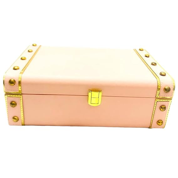 RED APPEL RED APPEL Trunk Box for Gifting Purpose MDF Hamper Box Gift Hampers Empty Box Anniversary Gift Corporate Gifting Baby Shower Gifting Return Gifts Luxury Box PINK  - Image 1