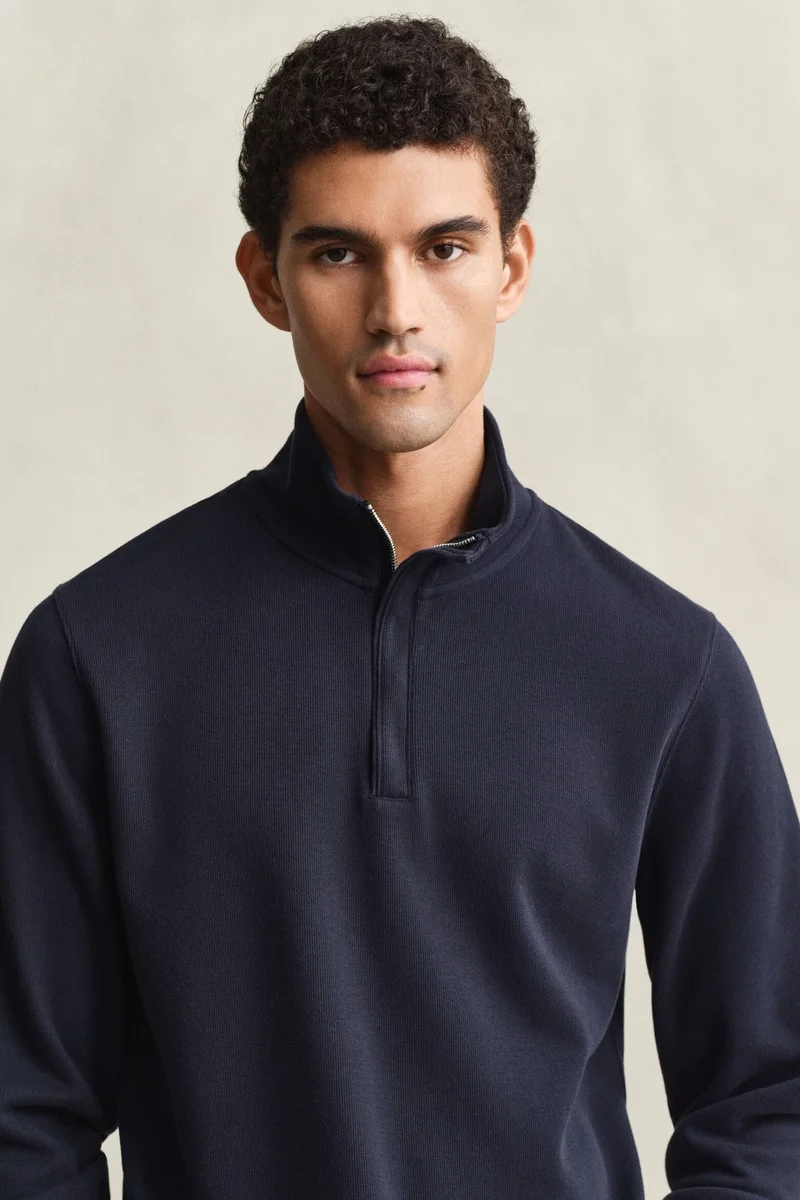 GANT Light Seersucker Half Zip Top