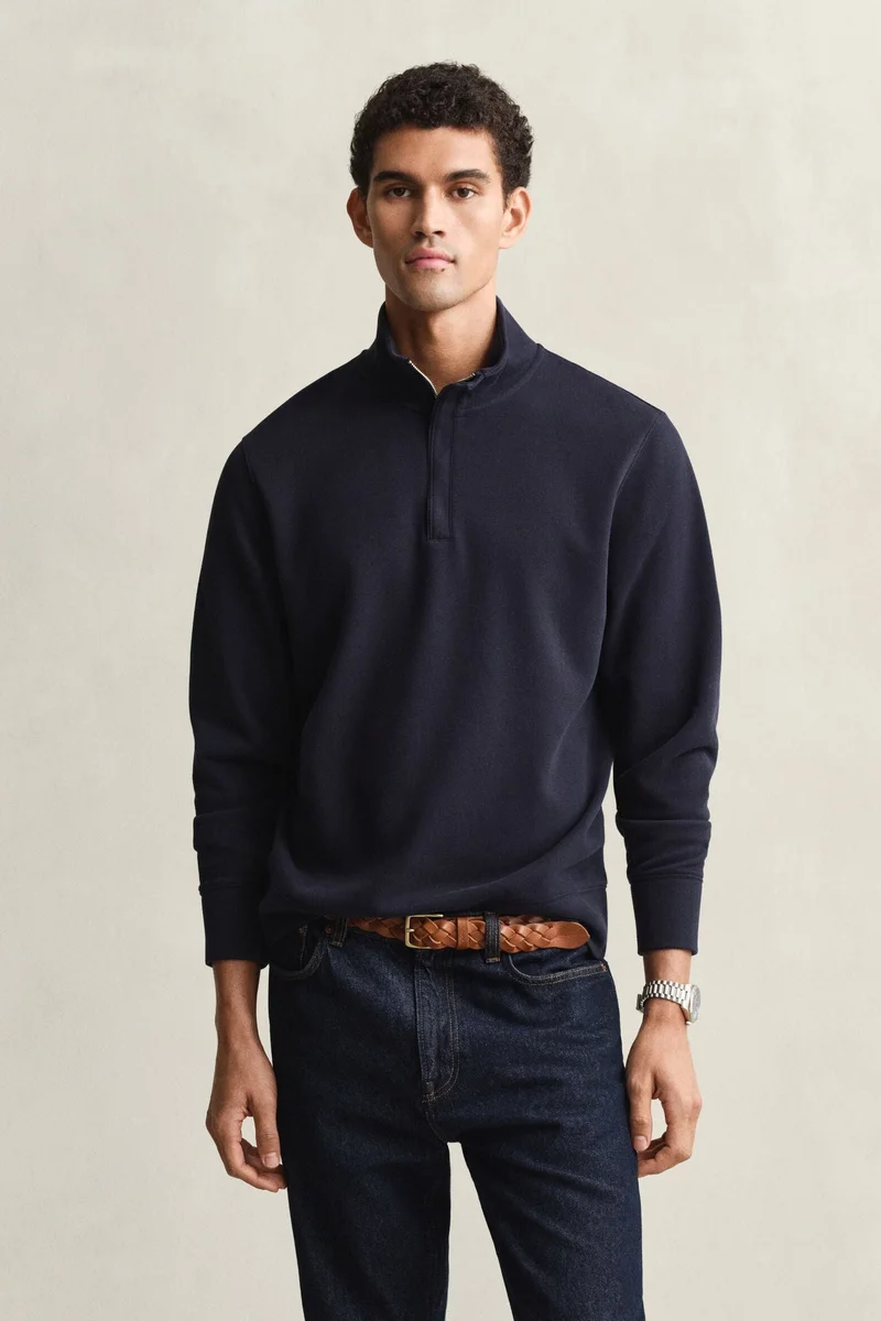 GANT Light Seersucker Half Zip Top