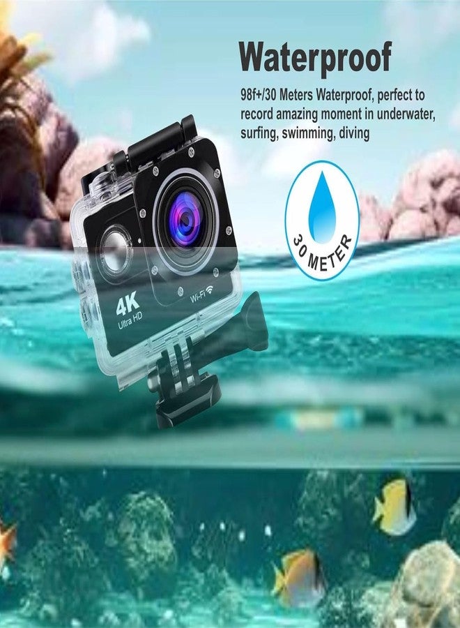 VYNEX 4K Ultra HD Action Camera with WiFi | 30m Waterproof Sports Cam with 170° Wide Angle| 30fps Recording | Micro HDMI Port | Ideal for Outdoor & Underwater Adventures | - Image 5