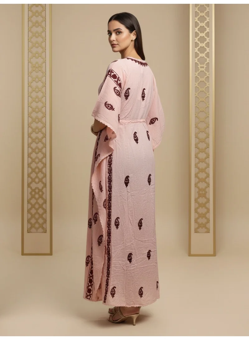 Alaya Hand Embroidered Chikankari Rayon Kaftan-AL3474