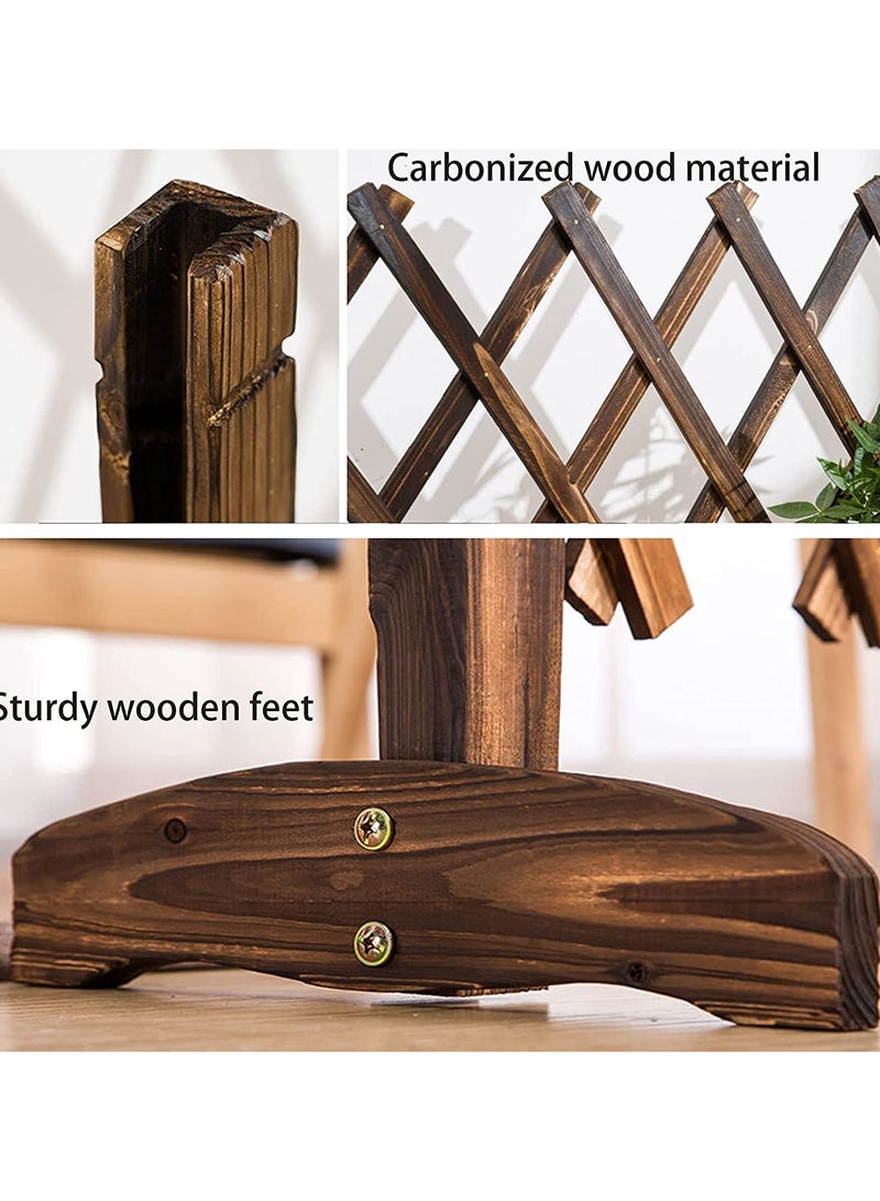 لينجوي سياج حديقة خشبي قابل للتعديل والتمدد، سياج تعريشة قائم بذاته، ألواح خشبية مزخرفة - Image 5