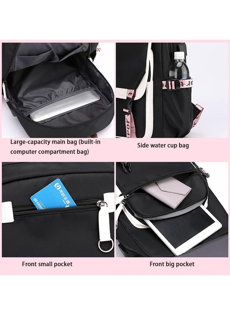 General - Kpop Backpack Lisa Rose JISOO Jennie Shouler Bag Messenger Bag Fashion USB Charging Backpack - Image 1