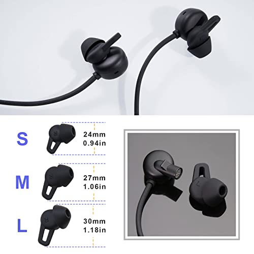 Create idea 3 Pairs Earbuds Cover Soft Silicone Eartips Replacement in-Ear Tips Compatible with Huawei FreeLace Pro Earphones S M L 3 Sizes Black - Image 3