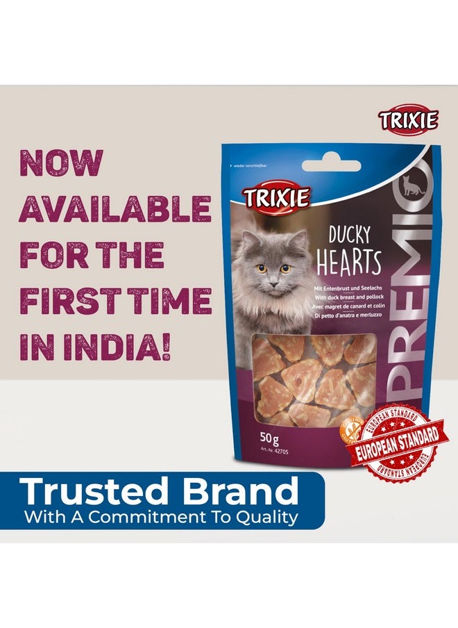 Trixie - Cat Treat Combo Of Premio Ducky Hearts And Premio Chicken Cubes, Nutrient Rich Treats For Cats, Suitable For All Breeds - (Pack Of 2) - Image 1