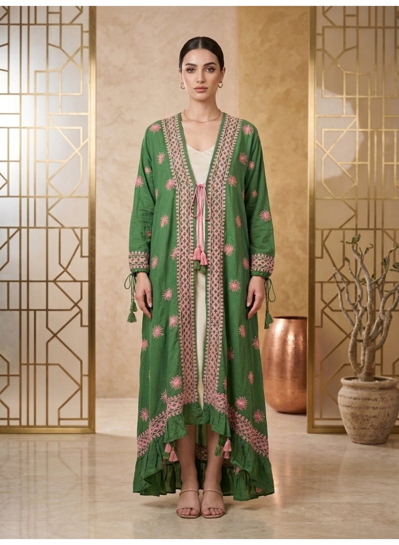 Alaya Hand Embroidered Chikankari Modal Overcoat/Dress-AL3880 - Image 1