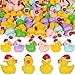 Yuronam 70 Pcs Tiny Christmas Ducks Mini Resin Ducks Miniature Ornaments for Slime Dollhouse Garden DecorationChristmas Hat Mixed Duck - Image 2