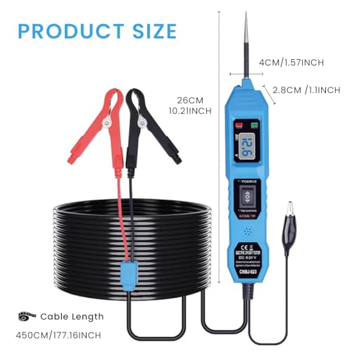 Serplex® Multifunctional Car Circuit Tester with LED, 3.5-36V AC/DC Car Power Tester with Buzzer, Electrical Tester Digital Display Short Circuit Finder for Continuity Testing, Trailer Lights Testing - Image 2
