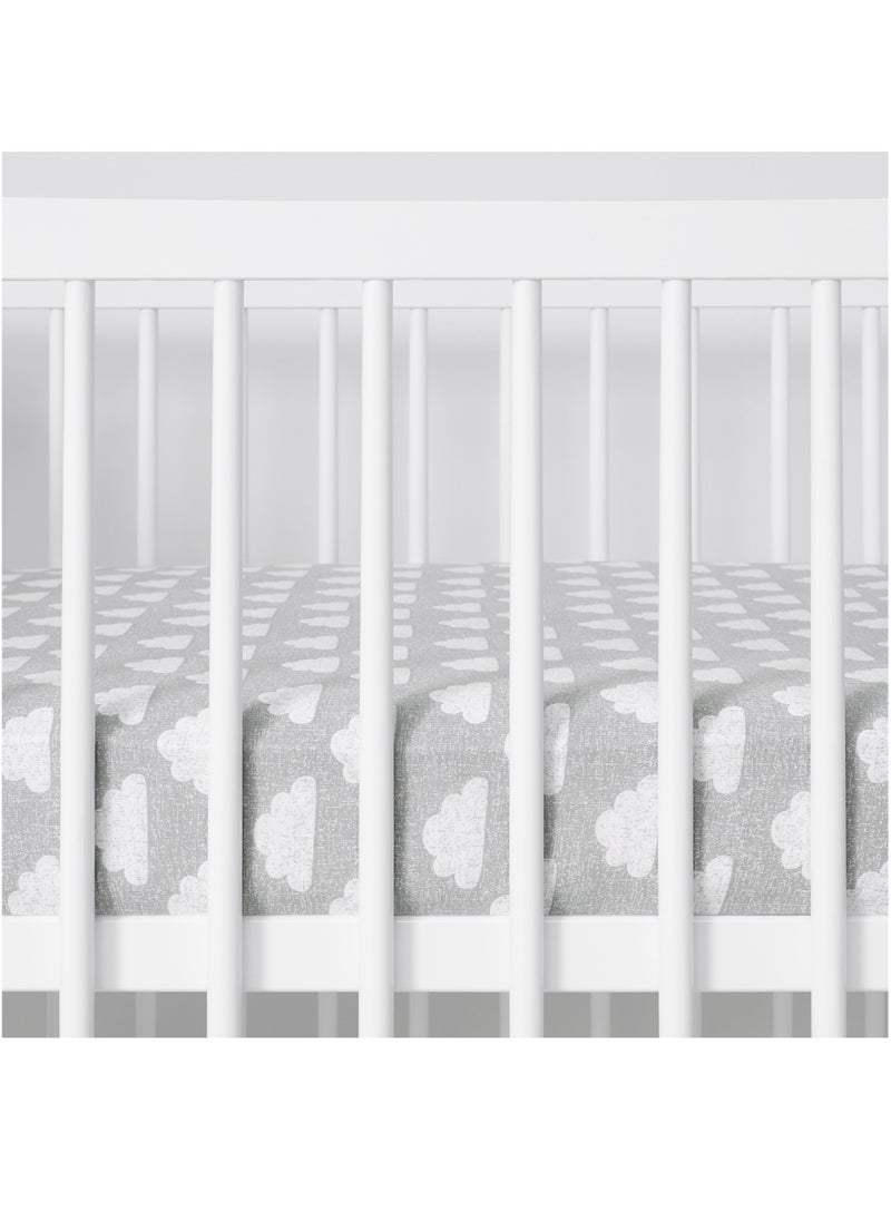 Snuz - Snuzpod Cot And Cot Bed Fitted Sheet Pack Of 2 - Cloud Nine 140 X 1 X 70 Cm Super Soft Jersey Cotton - Image 1