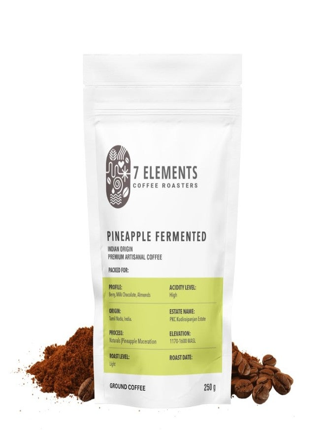 7 Elements Coffee Roasters Pineapple Fermented Ground Coffee - 250 g (Pack of 1) | Light Roast (Pour-over Grind) | 100% Arabica Freshly Roasted Coffee Grounds | Rich Flavorful Coffee - Image 1