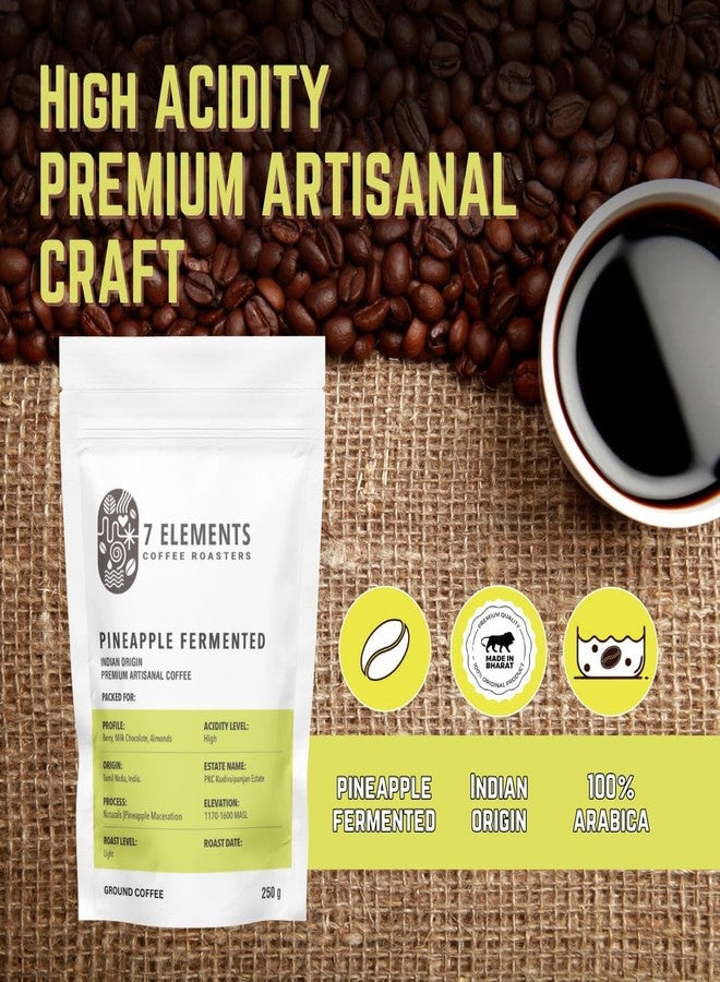 7 Elements Coffee Roasters Pineapple Fermented Ground Coffee - 250 g (Pack of 1) | Light Roast (Pour-over Grind) | 100% Arabica Freshly Roasted Coffee Grounds | Rich Flavorful Coffee - Image 2