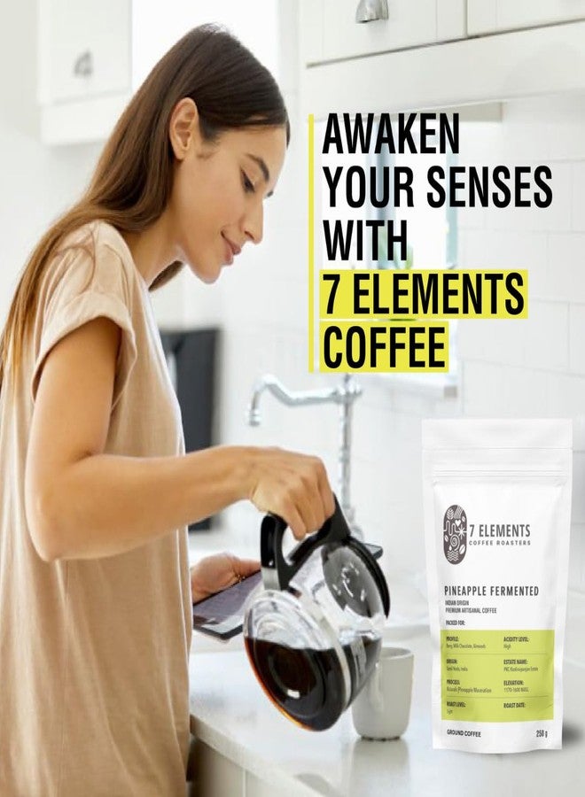 7 Elements Coffee Roasters Pineapple Fermented Ground Coffee - 250 g (Pack of 1) | Light Roast (Pour-over Grind) | 100% Arabica Freshly Roasted Coffee Grounds | Rich Flavorful Coffee - Image 4