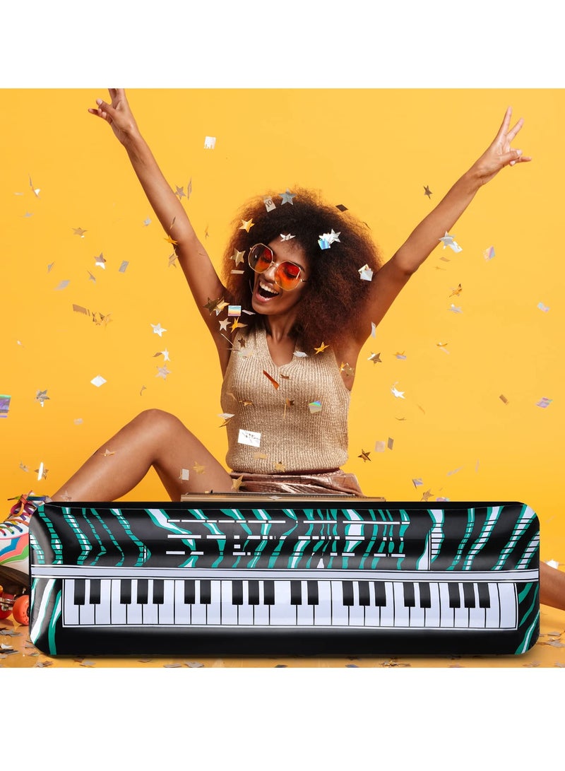 SOLARAE Inflatable Keyboard, Piano Rock Star Toys, Party Props, Electric Blow up Keyboard, Piano Rock and Roll Party Decorations for Kids, 80s 90s Themed Party Carnival Birthday Supplies(2PCS) - Image 5