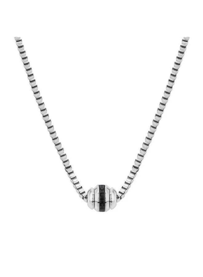 بوليس Tajik Silver and Black Stainless Steel Necklace foe Men