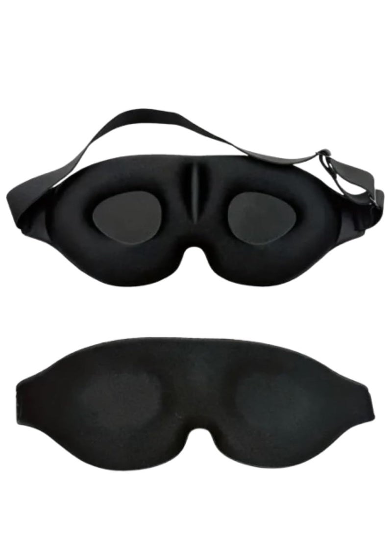Flushrenic Sleep Eye Mask for Men Women, 3D Contoured Cup Sleeping Mask & Blindfold, Concave Molded Night Sleep Mask, Block Out Light, Soft Comfort Eye Shade Cover for Travel Yoga Nap (Black)  - Image 1