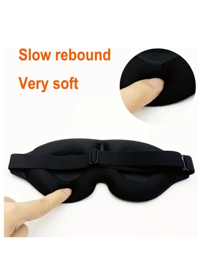 Flushrenic Sleep Eye Mask for Men Women, 3D Contoured Cup Sleeping Mask & Blindfold, Concave Molded Night Sleep Mask, Block Out Light, Soft Comfort Eye Shade Cover for Travel Yoga Nap (Black)  - Image 4