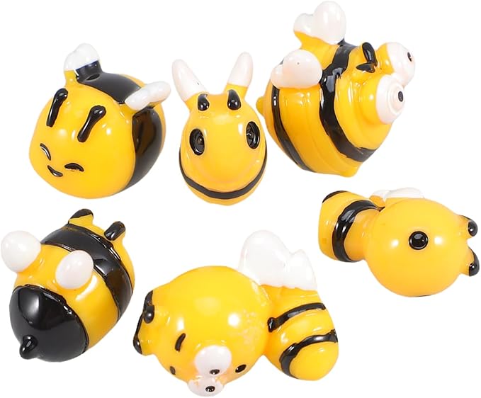 Assorted Color Resin Bee Ornaments for Crafts Home Decor Dollhouse Embellishments - Image 1