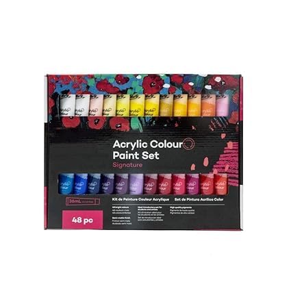 SCHMIDT Acrylic Paint Set, Perfect for Canvas, Wood, Fabric, Leather, Cardboard, Paper, MDF and Crafts 48 Colours 36ml Multicolour - Image 1