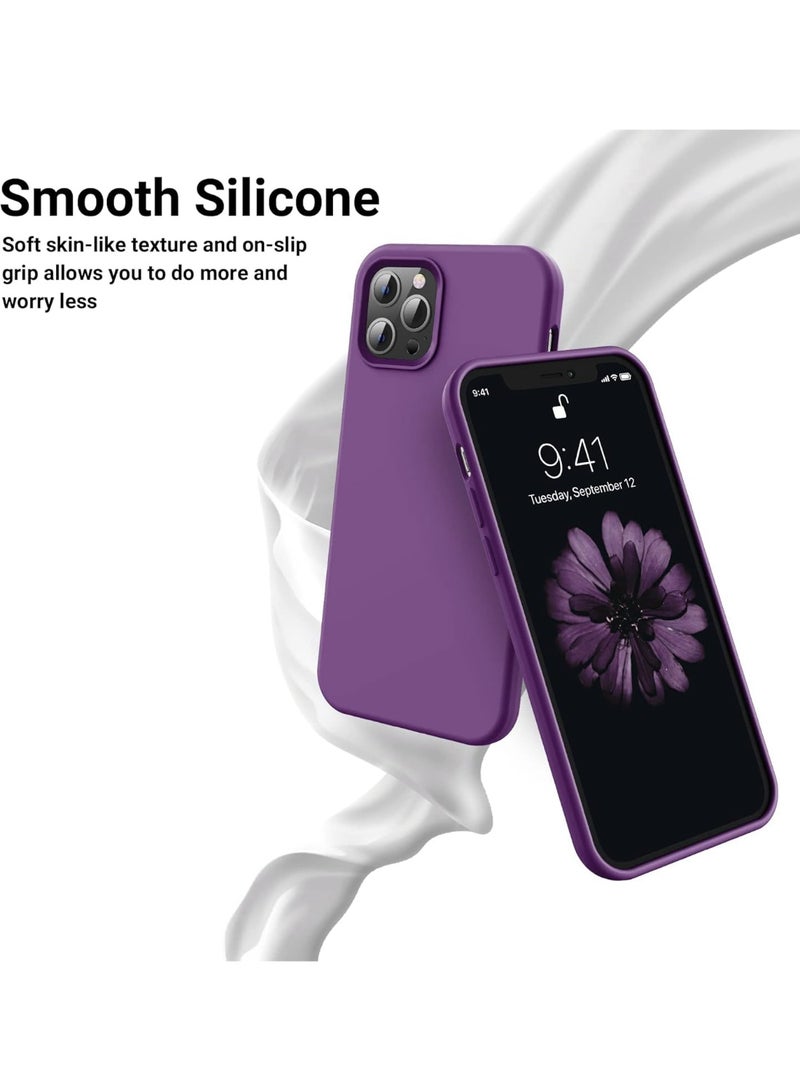 Compatible with iPhone 14 Pro Max (6.7 Inch) Case, Liquid Silicone Case, Full Body Protective Cover, Shockproof, Slim Phone Case, Anti-Scratch Soft Microfiber Lining (A.Purple) - Image 5
