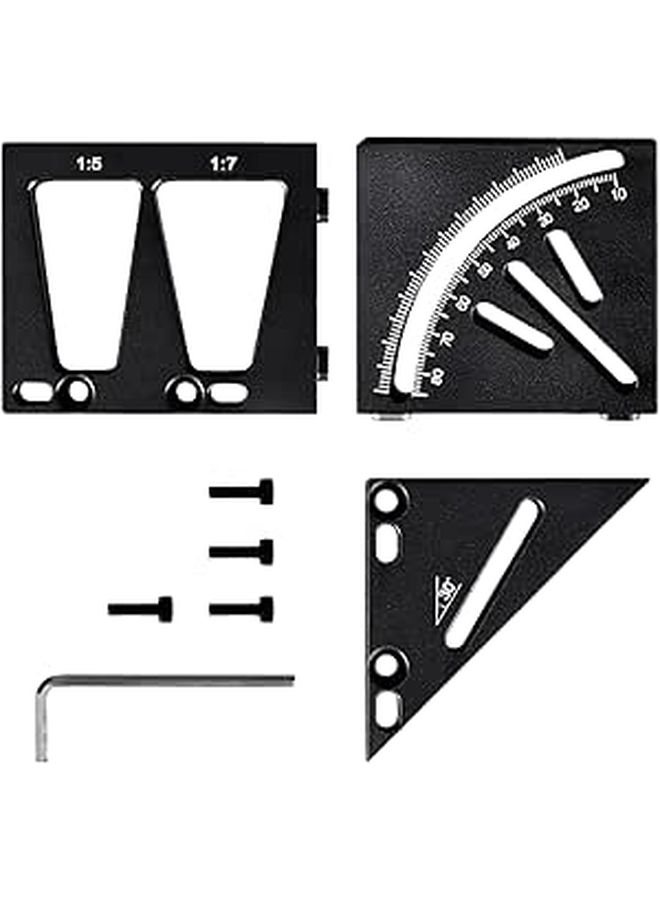 Aluminum Alloy Multi Angle Measuring Ruler 90 45 Degree Protractor Woodworking Square 1 8x1 8x2 4 Inch - Image 1