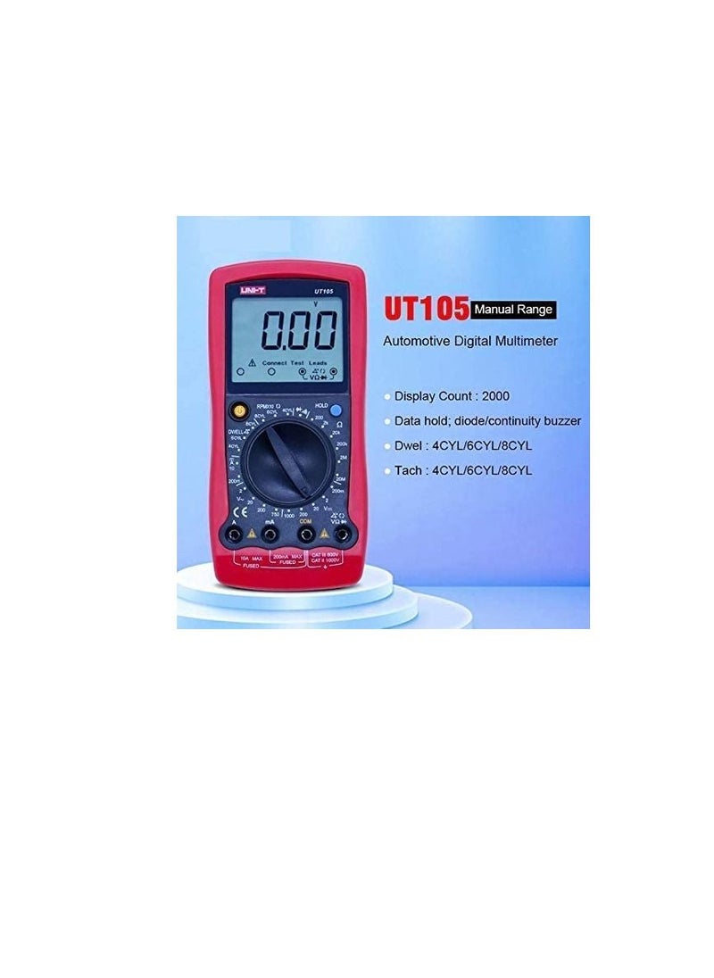 UNI-T - UT105 Automotive Handheld Multimeter AC/DC Volt Ohm Diode Current Voltmeter Tester Meters Digital Ammeter Multi Tester - Image 1