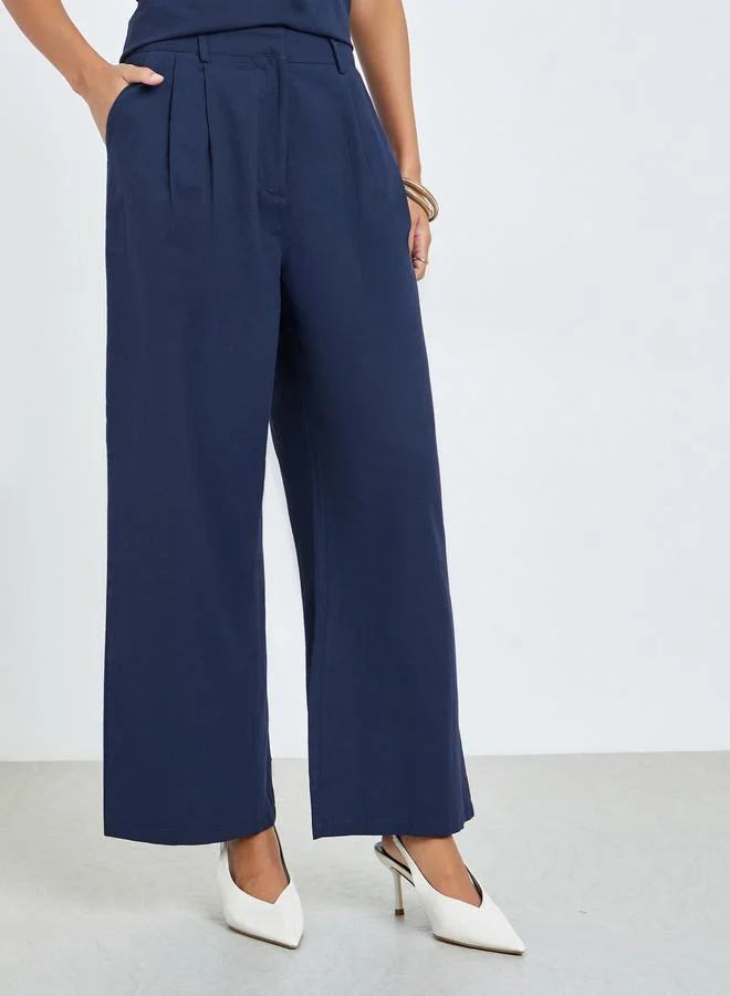 Styli Navy Blue Navy Blue Sleeveless Waistcoat and Pants Co-Ords for Women | Best Price UAE