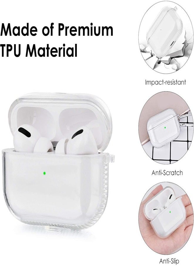 Silicon Case for AirPods 4, AirPods Cover Protective Case with Hook Headphones Silicon Case (LED Visible) (Supports Wireless Charging) for Apple AirPods 4 - Clear