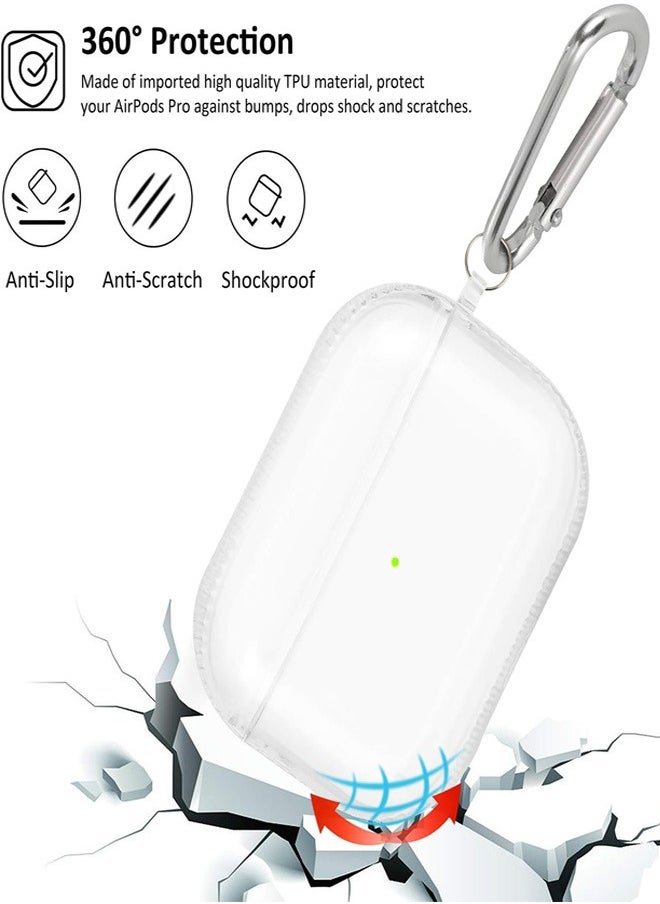 Silicon Case for AirPods 4, AirPods Cover Protective Case with Hook Headphones Silicon Case (LED Visible) (Supports Wireless Charging) for Apple AirPods 4 - Clear