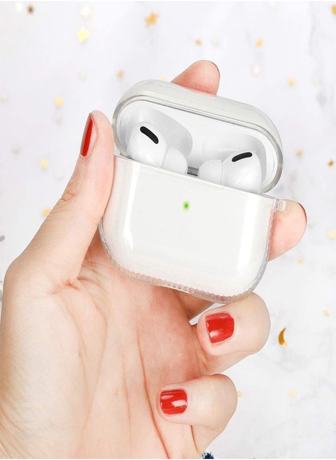 Silicon Case for AirPods 4, AirPods Cover Protective Case with Hook Headphones Silicon Case (LED Visible) (Supports Wireless Charging) for Apple AirPods 4 - Clear