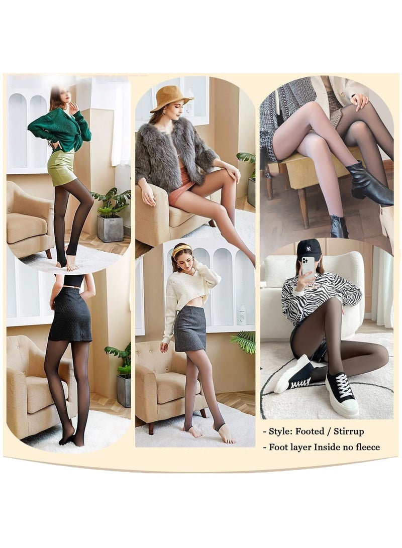 Luckam Womens Pantyhose, Women's Fleece Lined Tights Thermal Pantyhose Leggings Opaque Winter Warm Thick Stockings Tights (Suitable for 88-155lbs) - Image 5