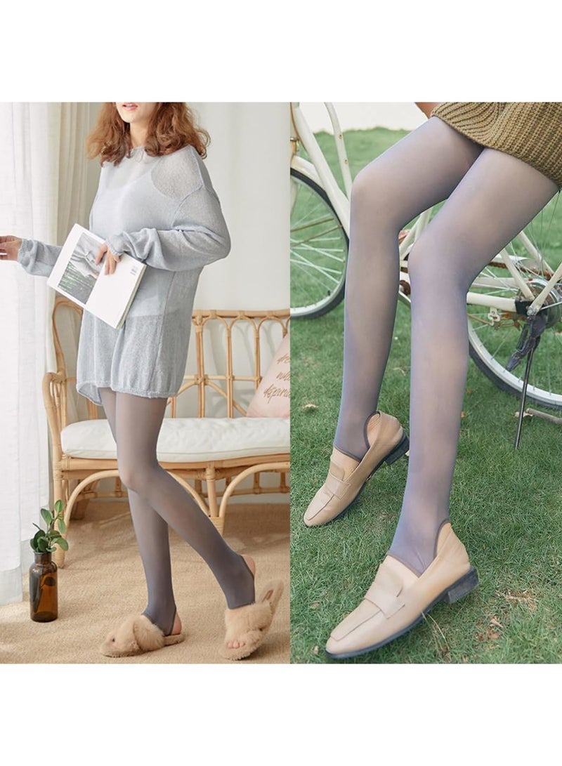 Luckam Womens Pantyhose, Women's Fleece Lined Tights Thermal Pantyhose Leggings Opaque Winter Warm Thick Stockings Tights (Suitable for 88-155lbs) - Image 2