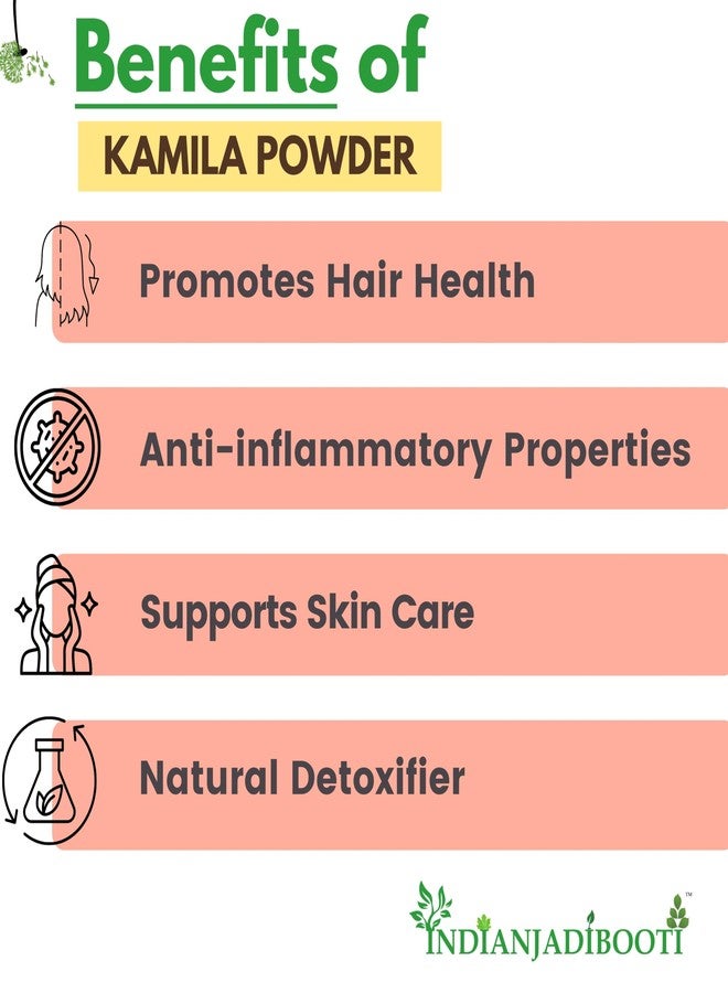 IndianJadiBooti Kamila Powder (100g) | Pure Mallotus Philippensis | Kamela/Kampillaka | Ayurvedic Herb for Gut Cleanse & Skin Wellness | Natural Red Dye | Edible Grade - Image 3