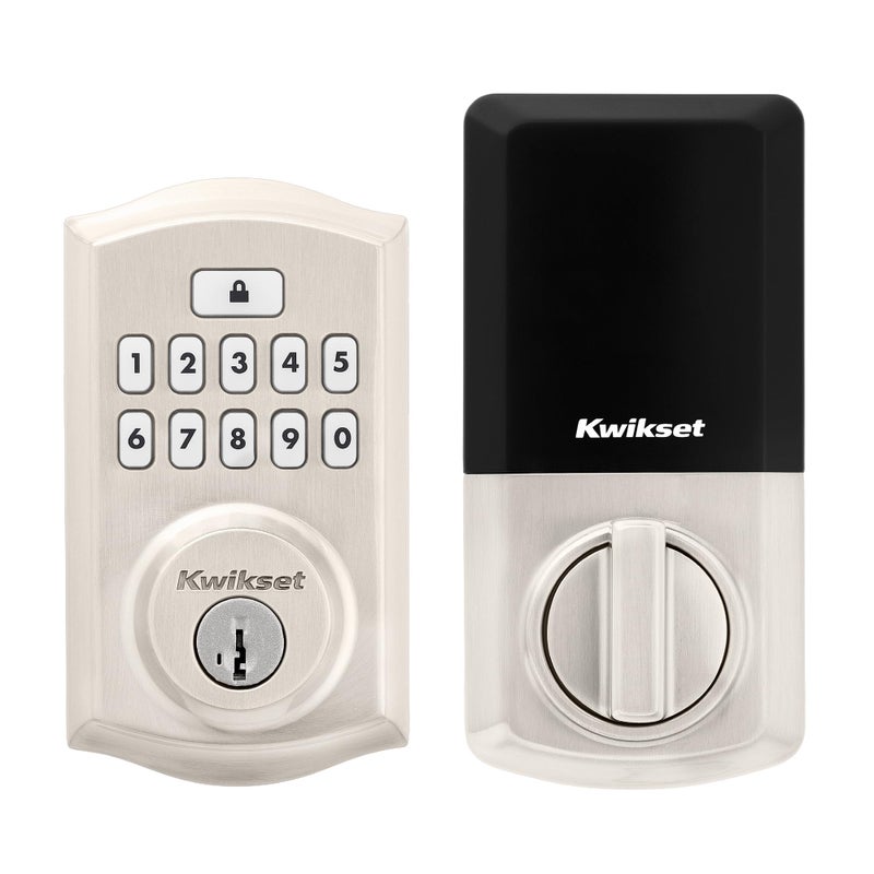 Kwikset SmartCode 260 Keyless Entry Electronic Keypad Deadbolt Door Lock with Auto-Lock, Custom User Codes, Advanced Security in Satin Nickel Traditional - Image 1