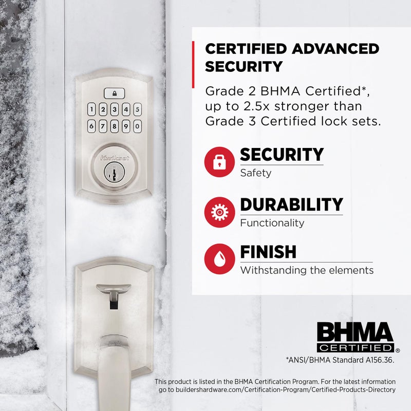 Kwikset SmartCode 260 Keyless Entry Electronic Keypad Deadbolt Door Lock with Auto-Lock, Custom User Codes, Advanced Security in Satin Nickel Traditional - Image 4