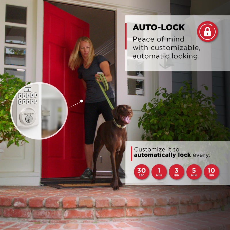 Kwikset SmartCode 260 Keyless Entry Electronic Keypad Deadbolt Door Lock with Auto-Lock, Custom User Codes, Advanced Security in Satin Nickel Traditional - Image 5