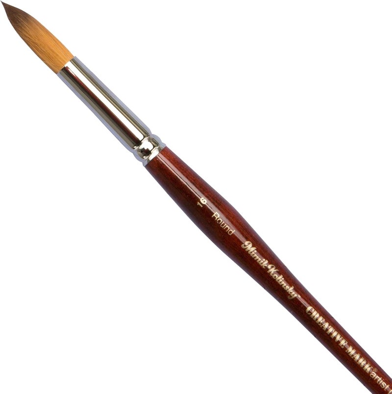 Creative Mark Mimik Kolinsky Watercolor Brush - # 16 Round - Short Handle Synthetic Paint Brush - Handmade in Germany - Synthetic Sable Paint Brushes for Professional Artists - Animal-Friendly - Image 1