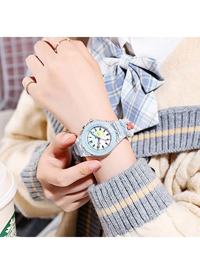 Shocknshop Shocknshop Nylon Led Luminous Child Kids Children Cute Cartoon Multi Color Lights Analogue Watch For Girls (Sheep Blue Colored Dial & Strap) -W327  - Image 5