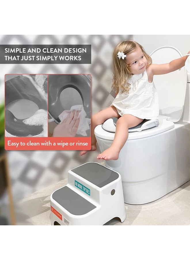 Prince Lionheart Tinkle Trainer SQUISH Toilet Seat - Comfy Toddler Potty Training Toilet Seat with Squishy Top, Sturdy Security Handles, Splash Guard & Non Slip Base - Fits Most Toilets - Grey - Image 4