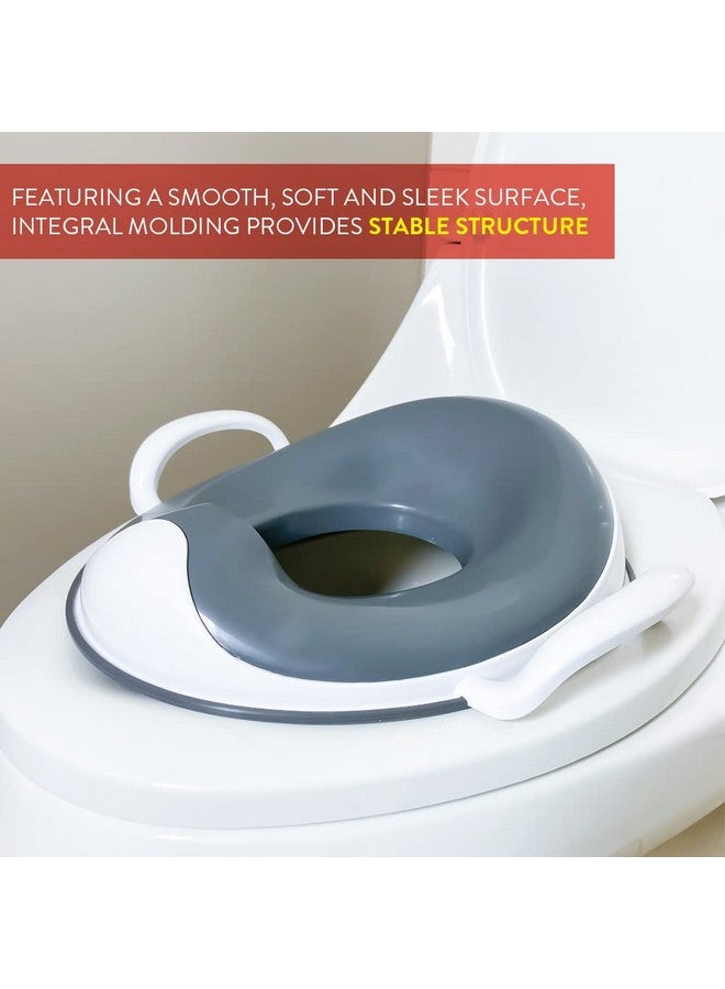 Prince Lionheart Tinkle Trainer SQUISH Toilet Seat - Comfy Toddler Potty Training Toilet Seat with Squishy Top, Sturdy Security Handles, Splash Guard & Non Slip Base - Fits Most Toilets - Grey - Image 2
