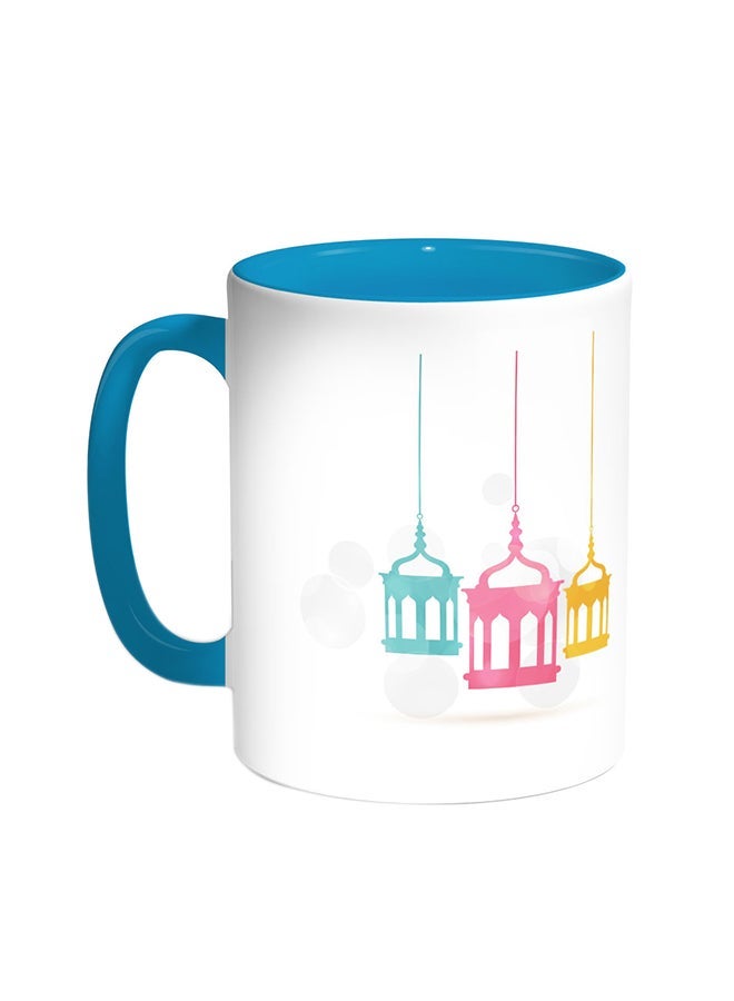 RYN Ramadan Lanterns Printed Coffee Mug Turquoise/White 11ounce