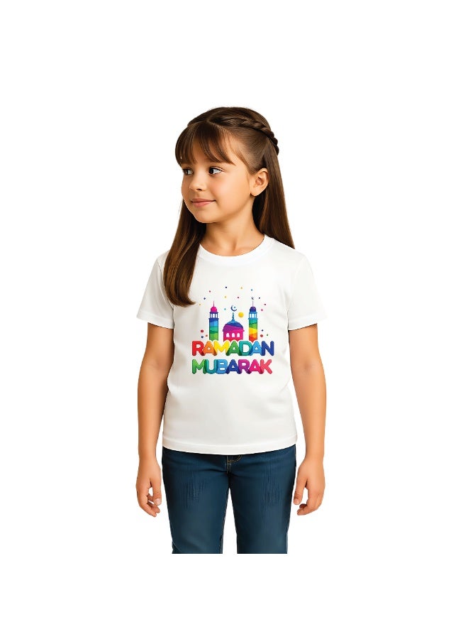 PRINTSHOP4ME Ramadan Printed Design Round Neck Cotton Girl Kids Tshirt Design 2 - Image 3