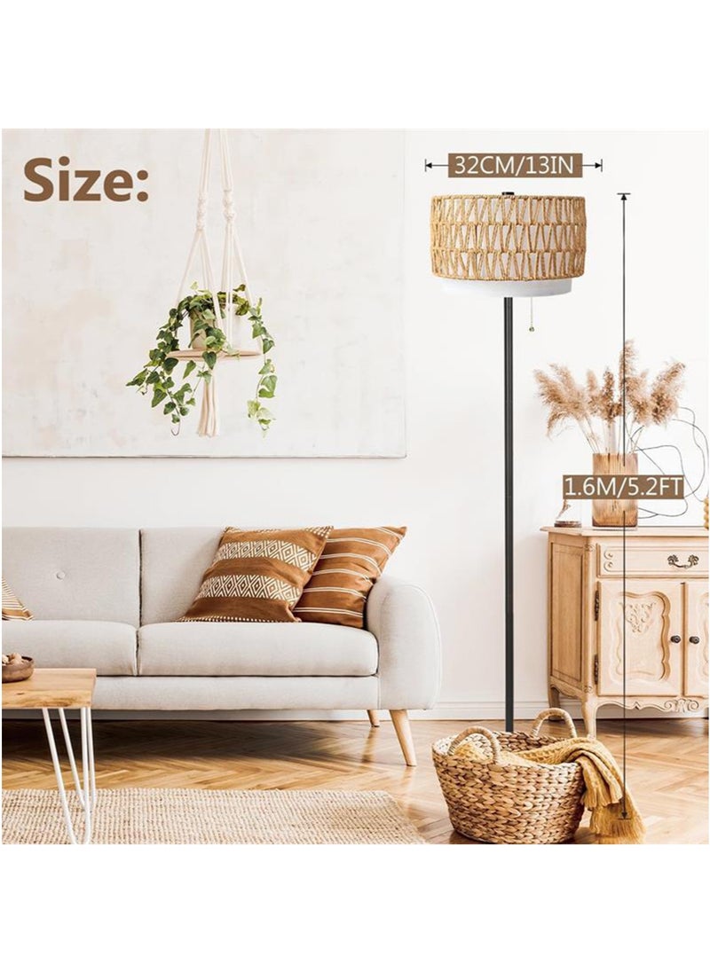 Onelight Ins Creative Thread Lampshade Floor Lamp Hand-Woven Living Room Floor Decorative Atmosphere Lamp, Bohemian Style, Decorative Lamp, Floor Lamp  - Image 4