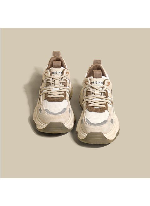 2024 Retro Chunky Dad Sneakers for Women Rice Brown