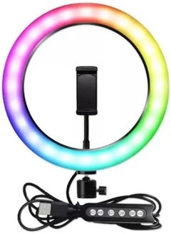 Generic Ring Light - MJ30 - RGB LED with Tripod - Dimmable Soft Lighting and 360° Rotation - White 