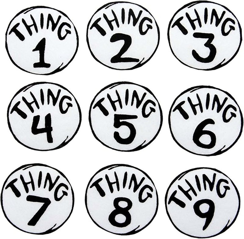 elope Dr. Seuss Thing 1-9 T-Shirt Iron On Printed Patch Costume Set for Kids and Adults - Image 1