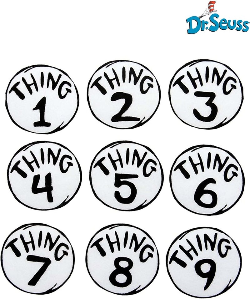 elope Dr. Seuss Thing 1-9 T-Shirt Iron On Printed Patch Costume Set for Kids and Adults - Image 2
