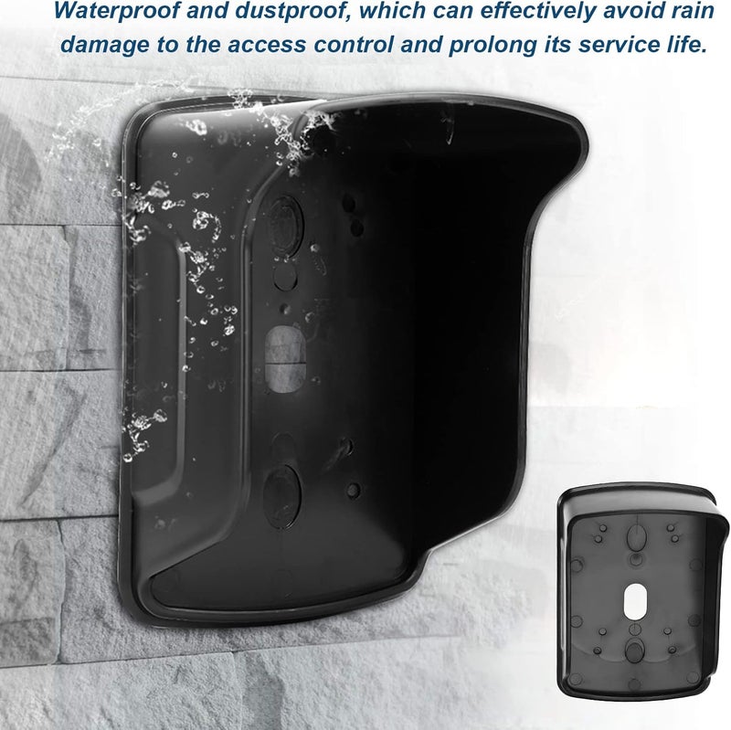 كلاراكو غطاء حماية مقاوم للماء والأمطار لجهاز التحكم في الوصول إلى الباب باللون الأسود مع لوح لاصق - Image 4