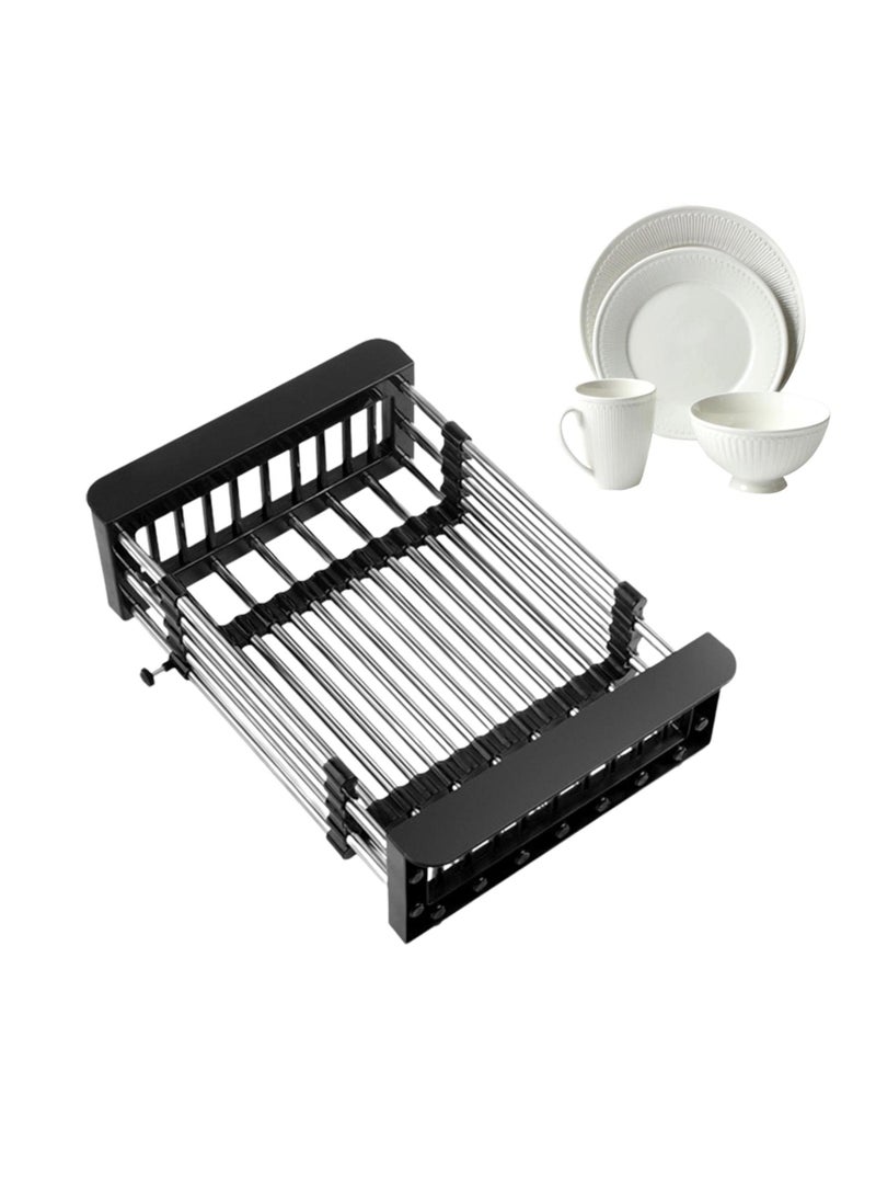 Expandable Dish Drying Rack, Over Sink Dish Drying Rack, Draining Dishes & Fruit Drain- Rustproof Stainless Steel for Kitchen, Rugged Sink Drain Rack (gray) - Image 2